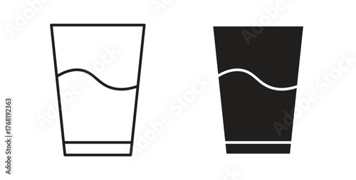 Water glass icon concept. Logo symbol for web and mobile. Pixel Perfect.