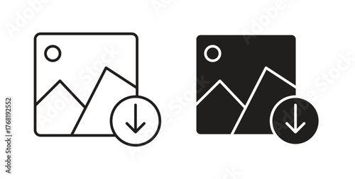 Upload photo icon concept. Logo symbol for web and mobile. Pixel Perfect.