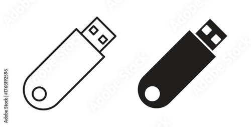 USB icon concept. Logo symbol for web and mobile. Pixel Perfect.