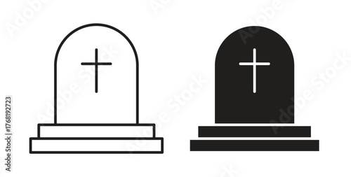 Tombstone icon concept. Logo symbol for web and mobile. Pixel Perfect.