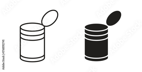 Tin can icon concept. Logo symbol for web and mobile. Pixel Perfect.