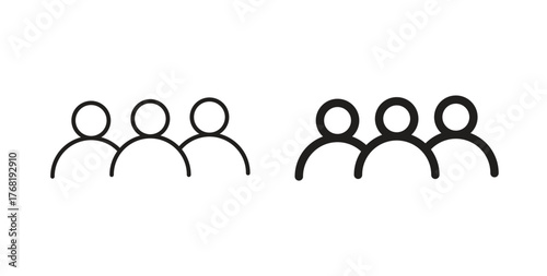 Team icon concept. Logo symbol for web and mobile. Pixel Perfect.