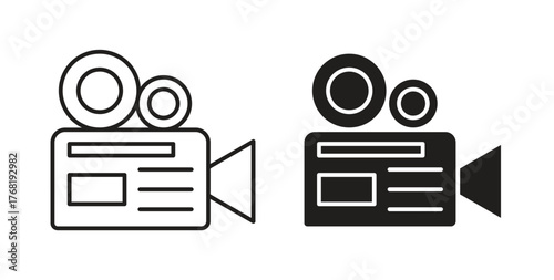 TV camera icon concept. Logo symbol for web and mobile. Pixel Perfect.