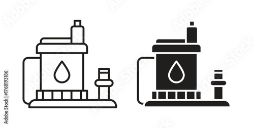 Sump pump icon concept. Logo symbol for web and mobile. Pixel Perfect.