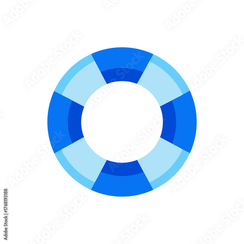A blue lifebuoy item on transparent background