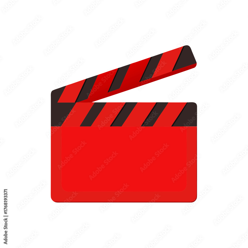 Naklejka premium Red clapper board on transparent background