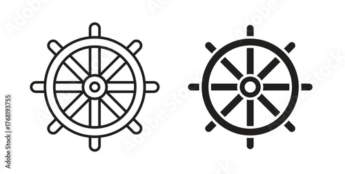 Ship wheel icon concept. Logo symbol for web and mobile. Pixel Perfect.