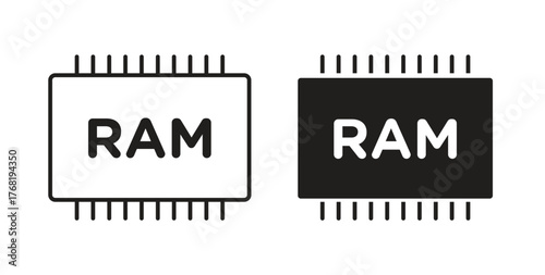 Ram memory icon concept. Logo symbol for web and mobile. Pixel Perfect.