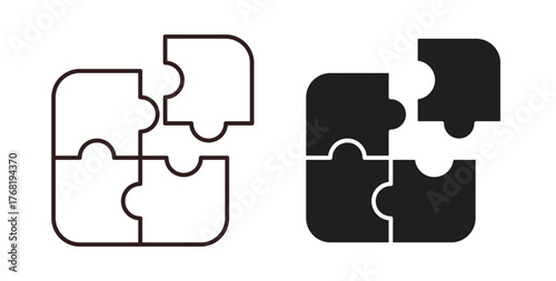 Puzzle icon concept. Logo symbol for web and mobile. Pixel Perfect.