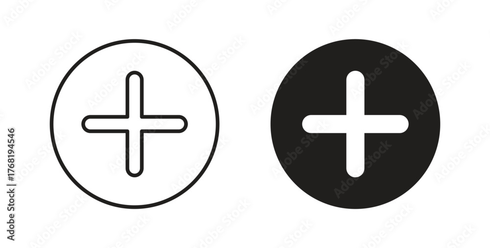 Obraz premium Plus icon concept. Logo symbol for web and mobile. Pixel Perfect.