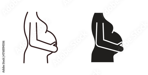Pregnancy icon concept. Logo symbol for web and mobile. Pixel Perfect.