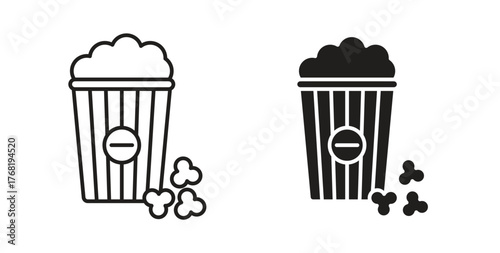 Popcorn icon concept. Logo symbol for web and mobile. Pixel Perfect.