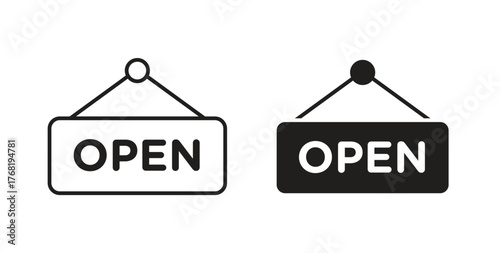 Open sign icon concept. Logo symbol for web and mobile. Pixel Perfect.