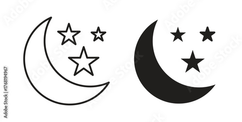 Night icon concept. Logo symbol for web and mobile. Pixel Perfect.