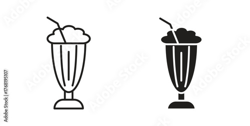 Milk shake icon concept. Logo symbol for web and mobile. Pixel Perfect.