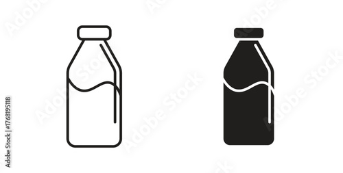 Milk bottle icon concept. Logo symbol for web and mobile. Pixel Perfect.