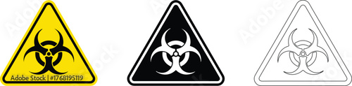 Biohazard vector icon isolated on white background — toxic hazard warning symbol for safety, contamination, and laboratory caution design