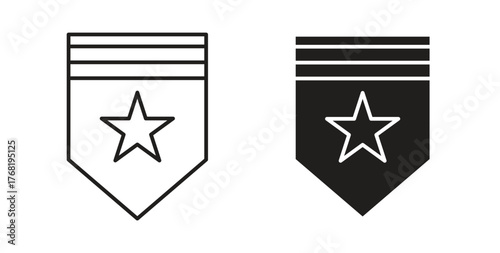 Military rank badge icon concept. Logo symbol for web and mobile. Pixel Perfect.