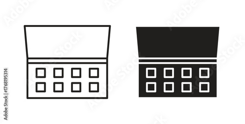 Makeup palette icon concept. Logo symbol for web and mobile. Pixel Perfect.