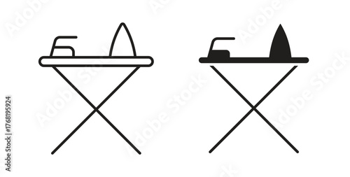 Ironing board icon concept. Logo symbol for web and mobile. Pixel Perfect.