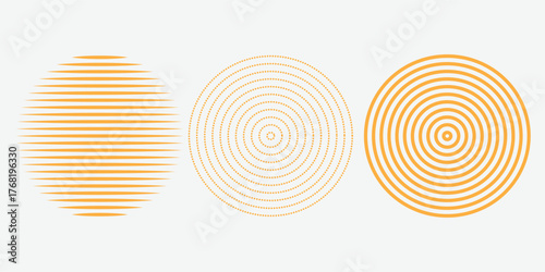 creative red concentric ripple circles set. Sonar or sound wave rings collection. Epicentre, target, radar icon concept. Radial signal or vibration elements. creative