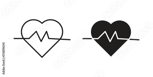 Heartbeat icon concept. Logo symbol for web and mobile. Pixel Perfect.