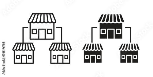 Franchise icon concept. Logo symbol for web and mobile. Pixel Perfect.