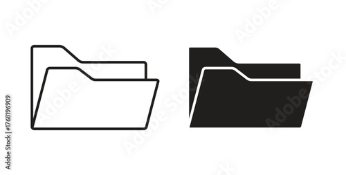 Folder icon concept. Logo symbol for web and mobile. Pixel Perfect.