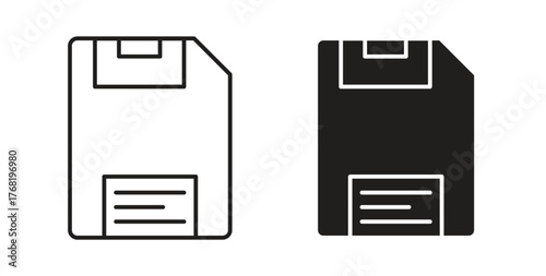 Floppy disk icon concept. Logo symbol for web and mobile. Pixel Perfect.