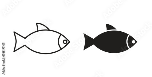 Fish icon concept. Logo symbol for web and mobile. Pixel Perfect.