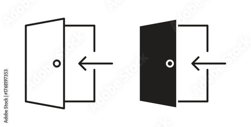 Exit icon concept. Logo symbol for web and mobile. Pixel Perfect.