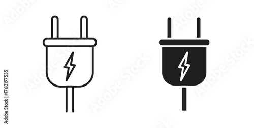 Electric plug icon concept. Logo symbol for web and mobile. Pixel Perfect.