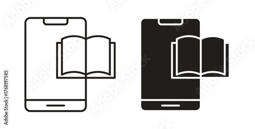 Ebook icon concept. Logo symbol for web and mobile. Pixel Perfect.