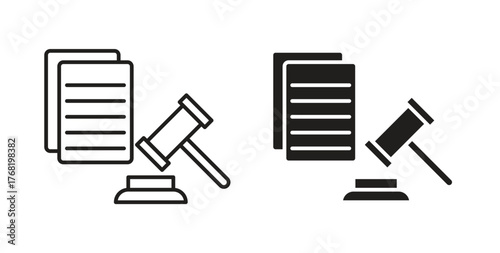 Court decision icon concept. Logo symbol for web and mobile. Pixel Perfect.