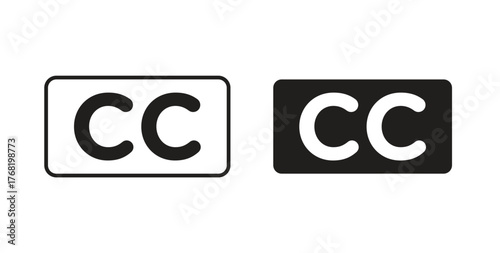 Closed caption icon concept. Logo symbol for web and mobile. Pixel Perfect.