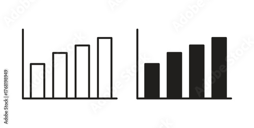 Chart histogram icon concept. Logo symbol for web and mobile. Pixel Perfect.