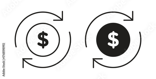 Cash flow icon concept. Logo symbol for web and mobile. Pixel Perfect.