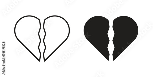 Broken heart icon concept. Logo symbol for web and mobile. Pixel Perfect.