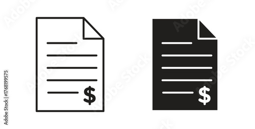Billing icon concept. Logo symbol for web and mobile. Pixel Perfect.