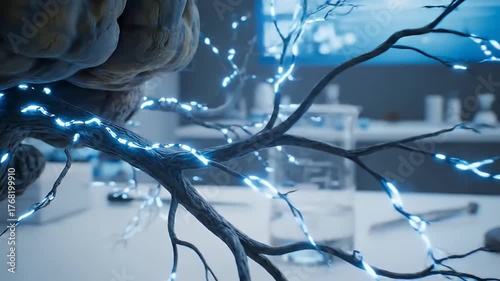 human brain neuron network activity research lab