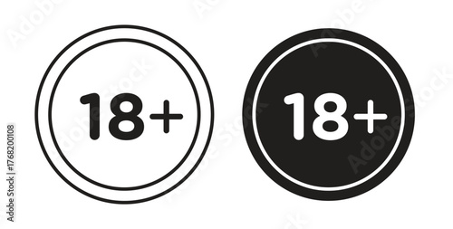 18 Plus icon concept. Logo symbol for web and mobile. Pixel Perfect.