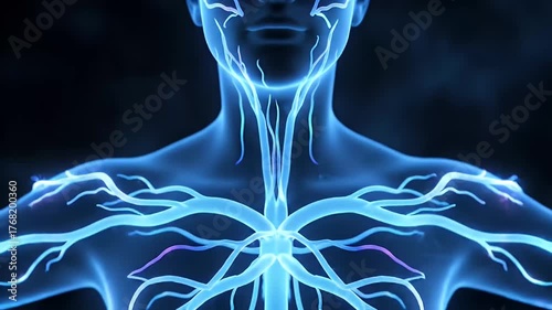 human nervous system network digital medical illustration