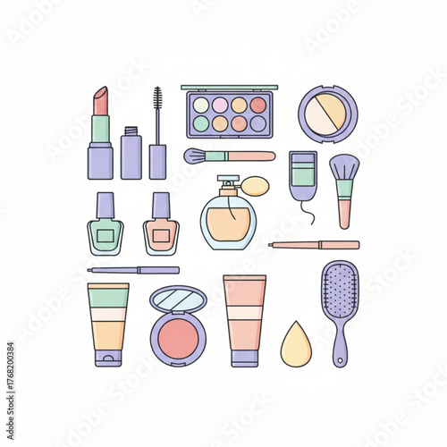 Flat Make Up Icon Set