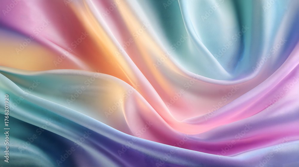 Obraz premium Pastel Fabric Waves Abstract Background. Gradient Neon Fabric Waves Abstract Background