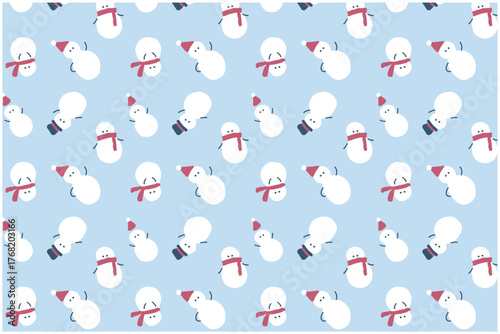 いろんな雪だるまのクリスマスパターン　壁紙