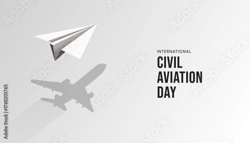 International civil aviation day, aviation day, airplane, vector illustration, greeting cards, social media post, banner, poster, flyer, billboard
