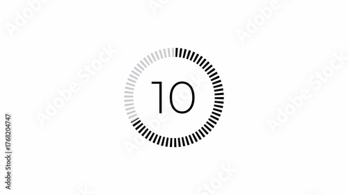 15 seconds countdown timer animation on transparent background in 4k, fifteen second circle countdown video with alpha channel, 15 sec countdown timer video