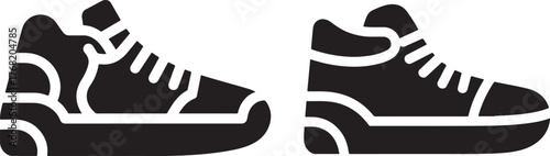 Shoes Glyph Icon – Solid Footwear Silhouette Vector Illustration