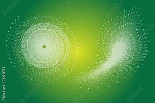 Abstract Green Spirals Design