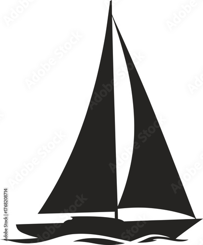 Sailboat Silhouette Nautical Maritime Sailing Watercraft Marine Transportation Icon